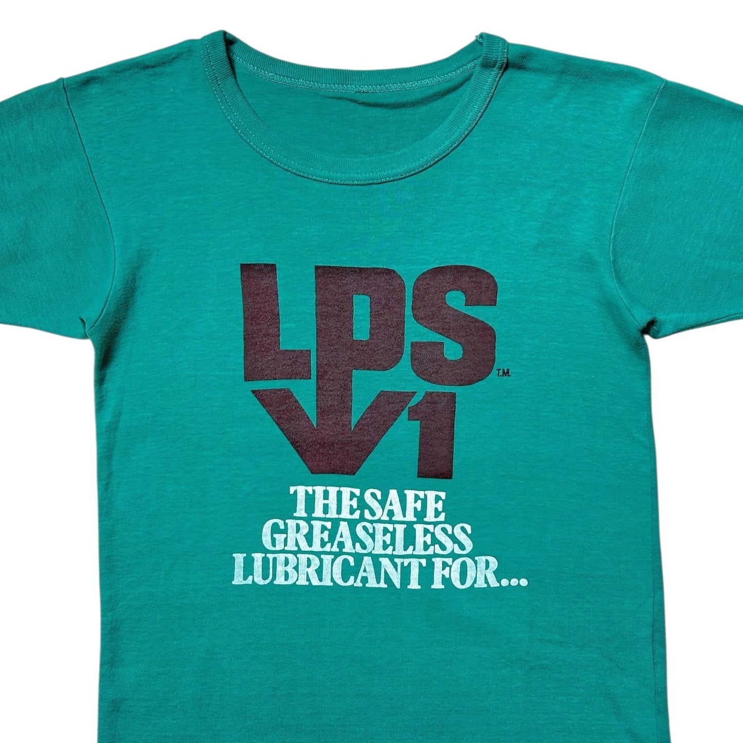 70s vintage LPS Greaseless Lubricant T-shirt.