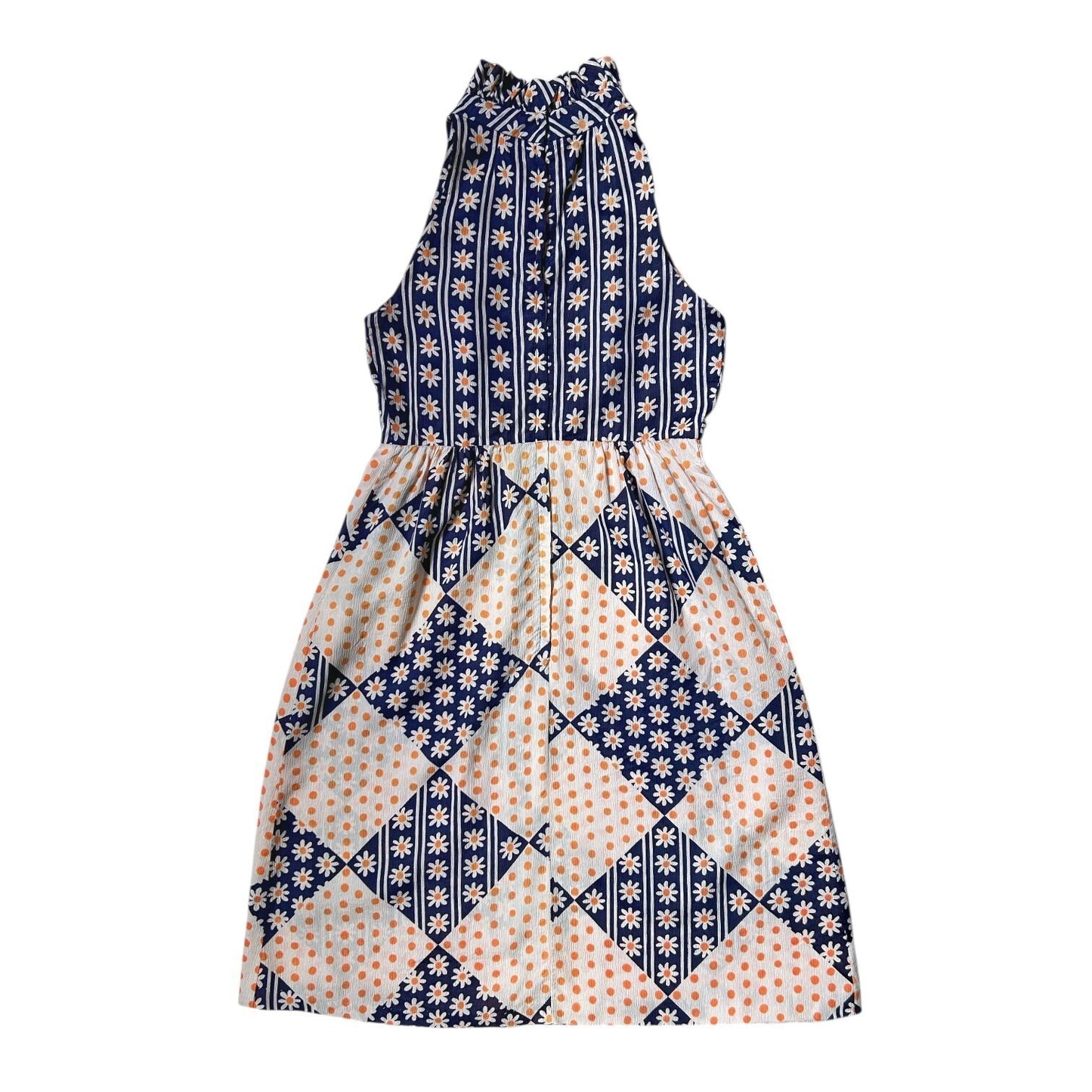 70s Vintage Daisy Print Mini Dress.