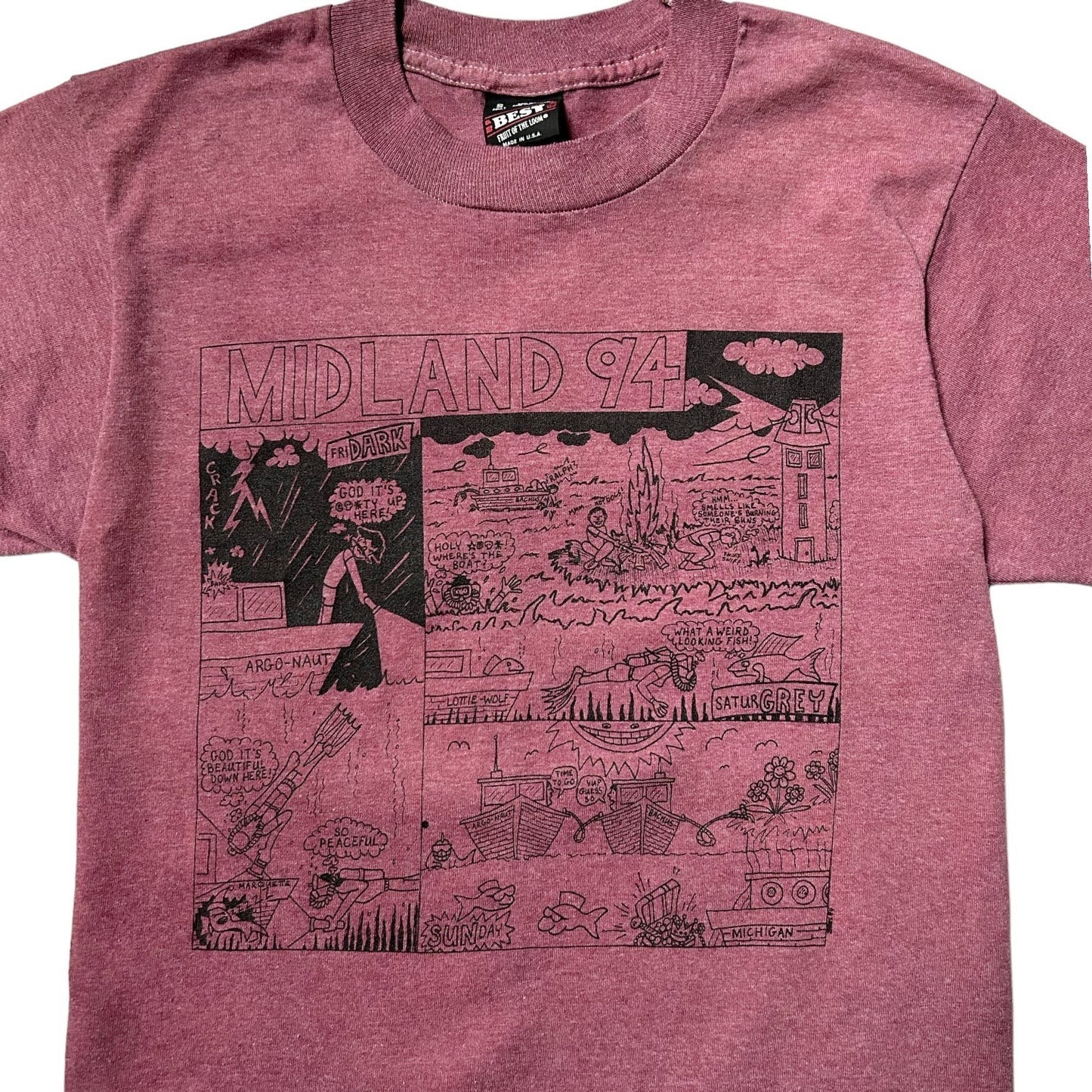 90s Vintage "Midland 94" Comic Strip T-shirt.