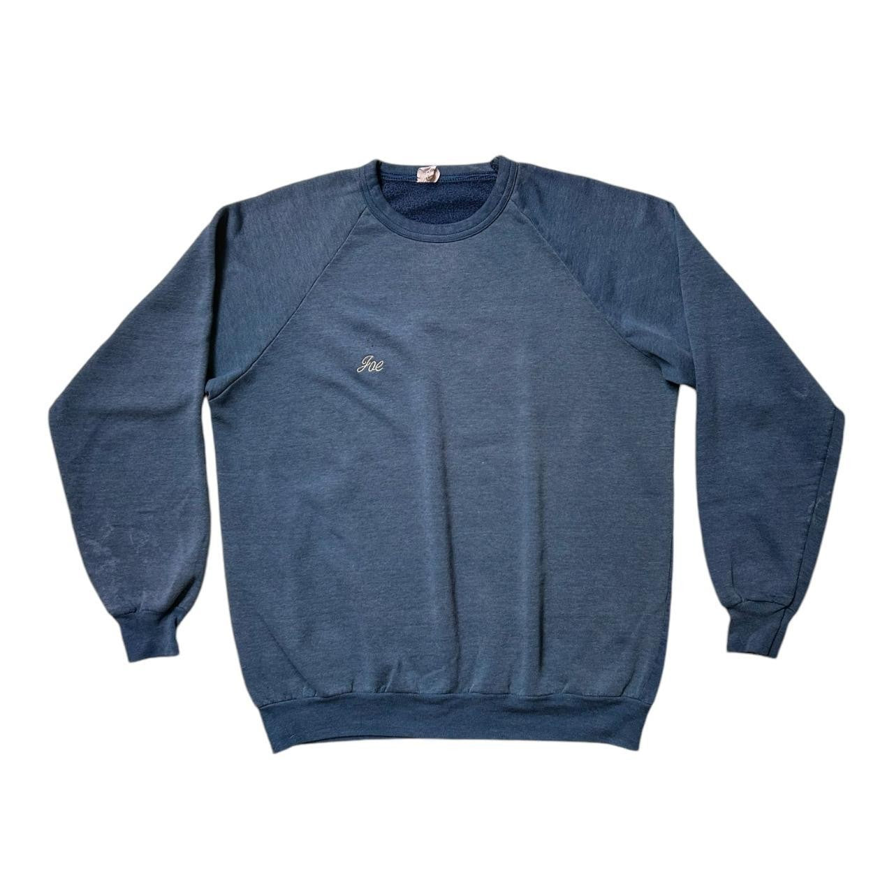 70s vintage faded "Joe" embroidered sweatshirt.