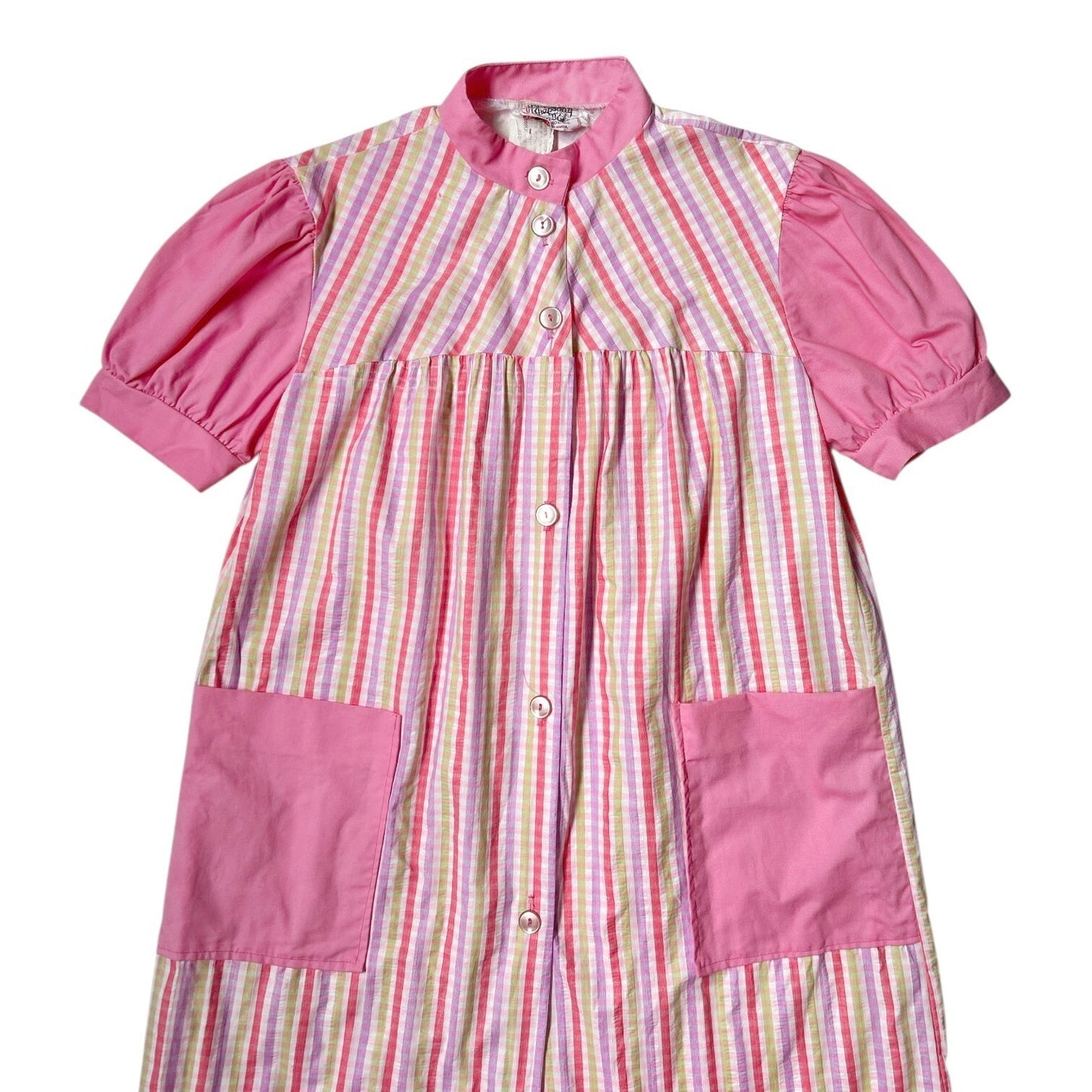 60s 70s Vintage Puff Sleeve Mini Tent Dress.