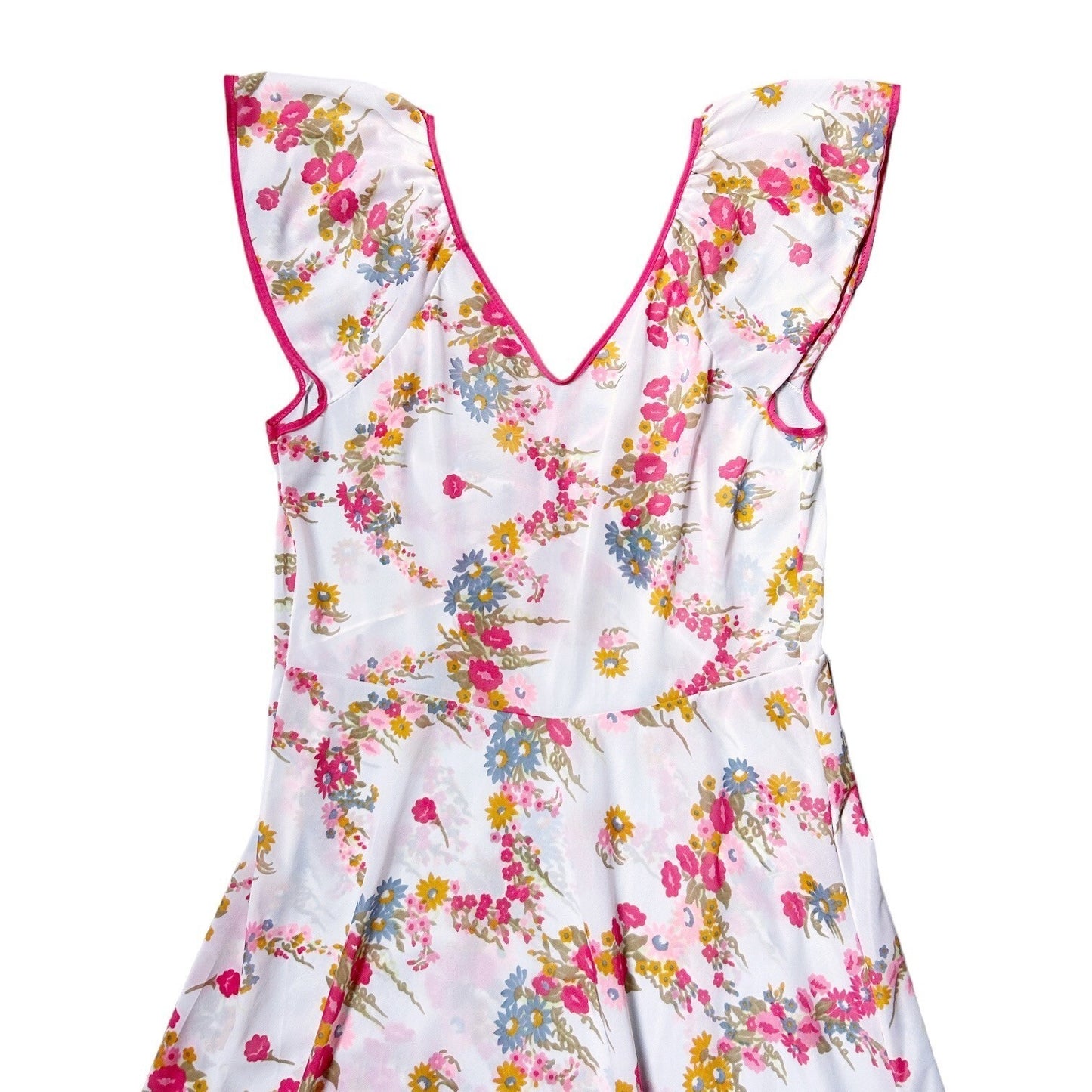 70s Vintage Floral Cutout Maxi Dress/Nightgown.