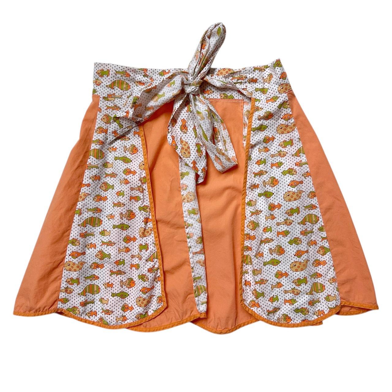 70s vintage fish novelty print apron.