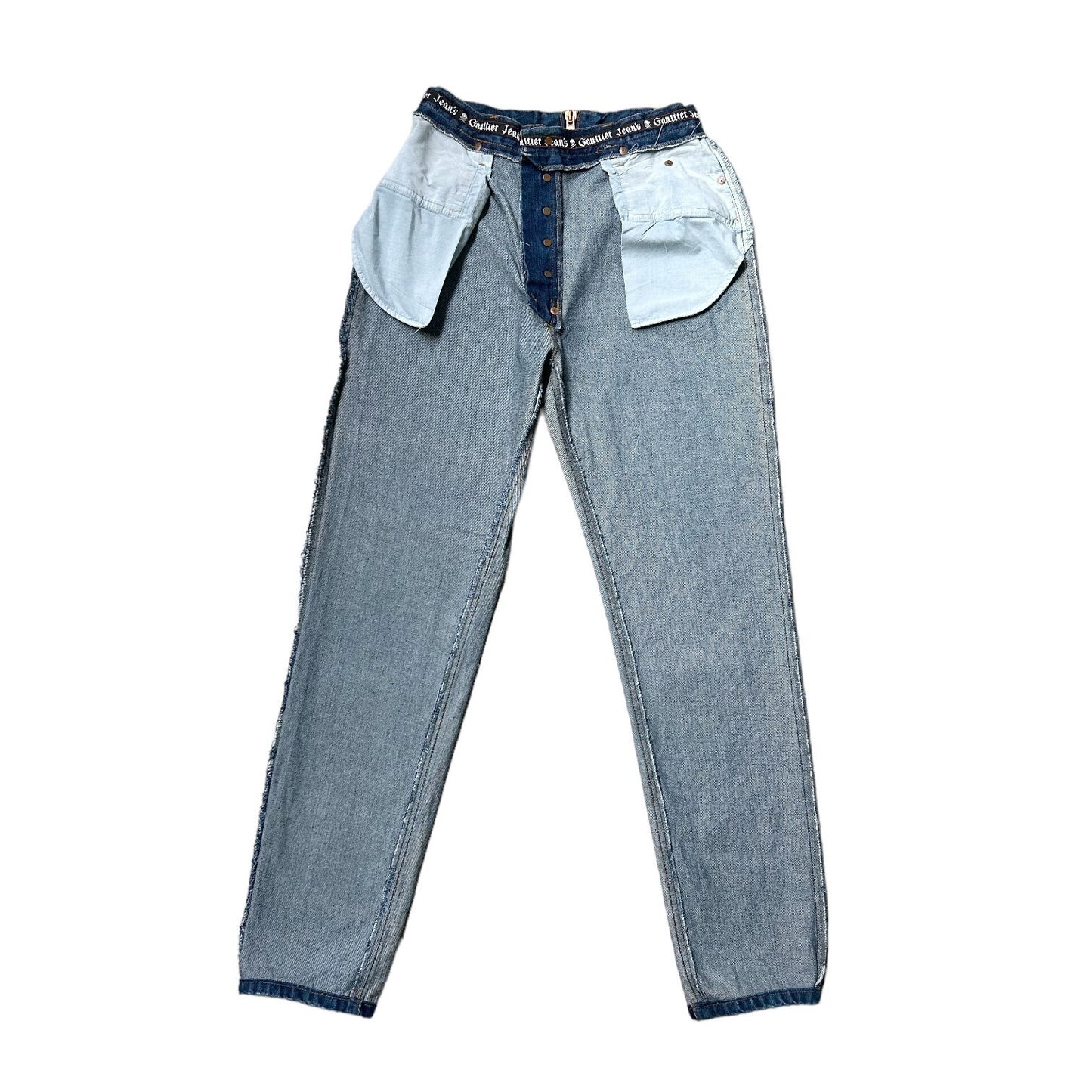 90s Vintage Gaultier Highwaisted Back Zipper Modson Jeans.