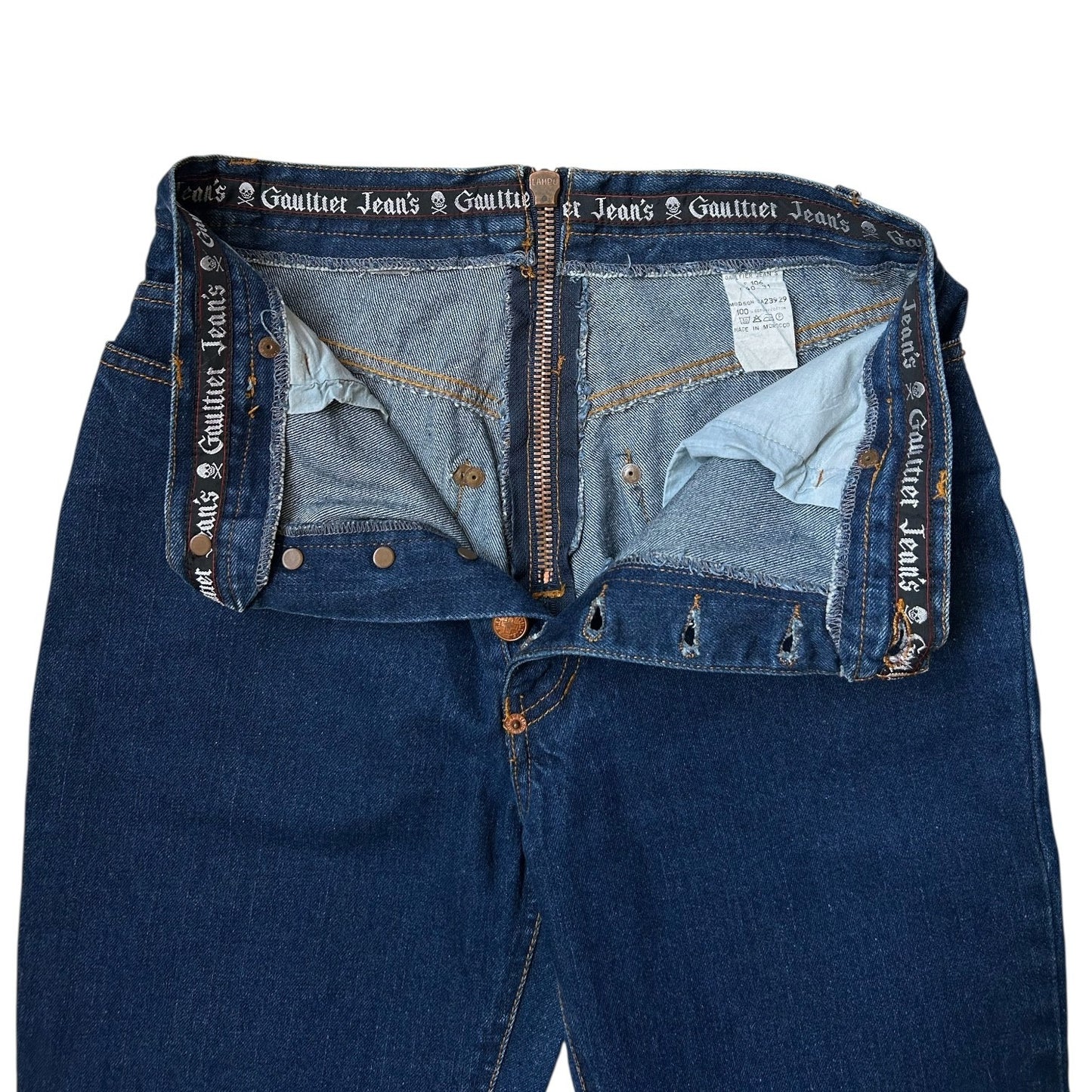 90s Vintage Gaultier Highwaisted Back Zipper Modson Jeans.