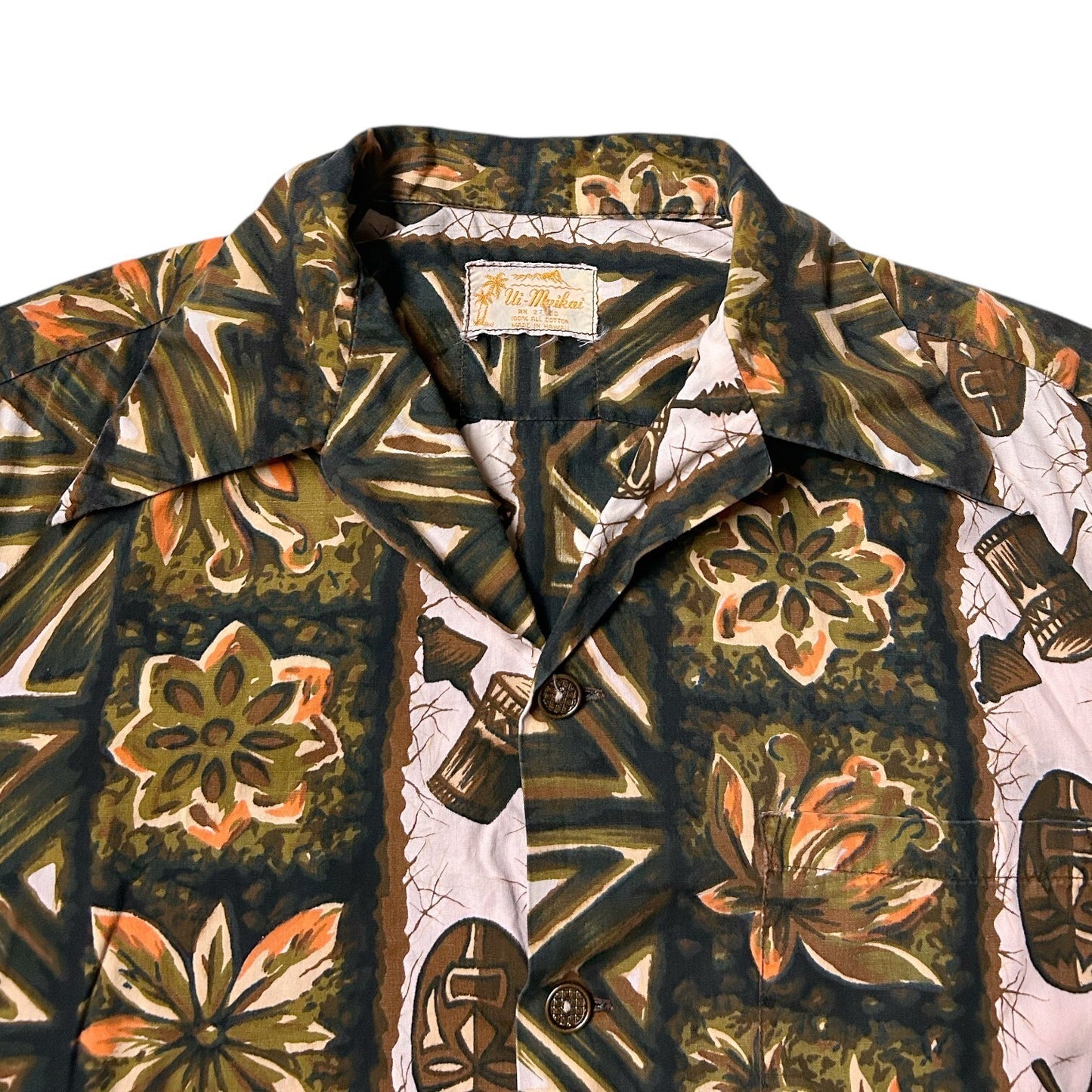 60s 70s Vintage Ui-Maikai Hawaiian Shirt.