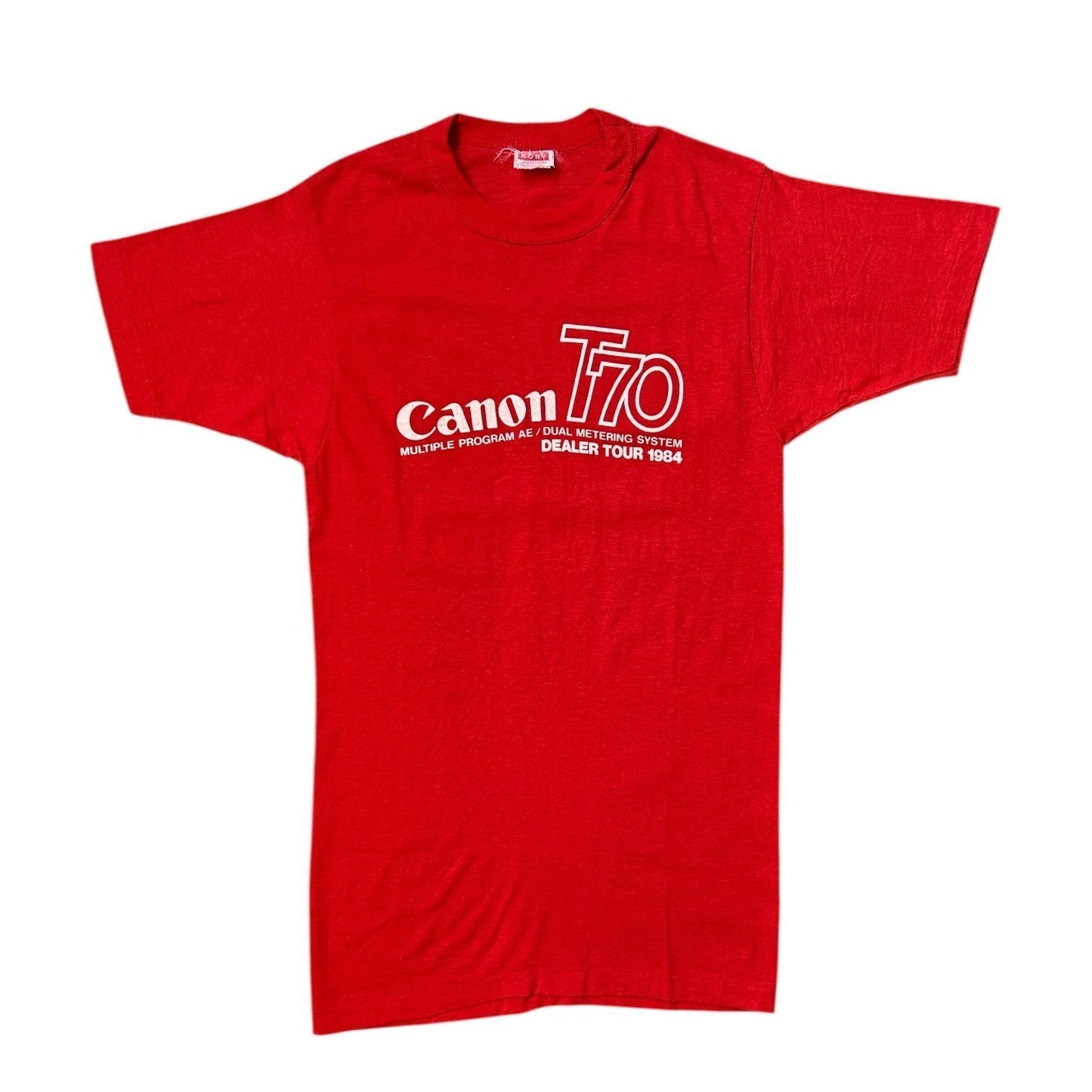 80s Vintage Canon T70 Camera T-shirt Single Stitch 1984 Camera Metering System.