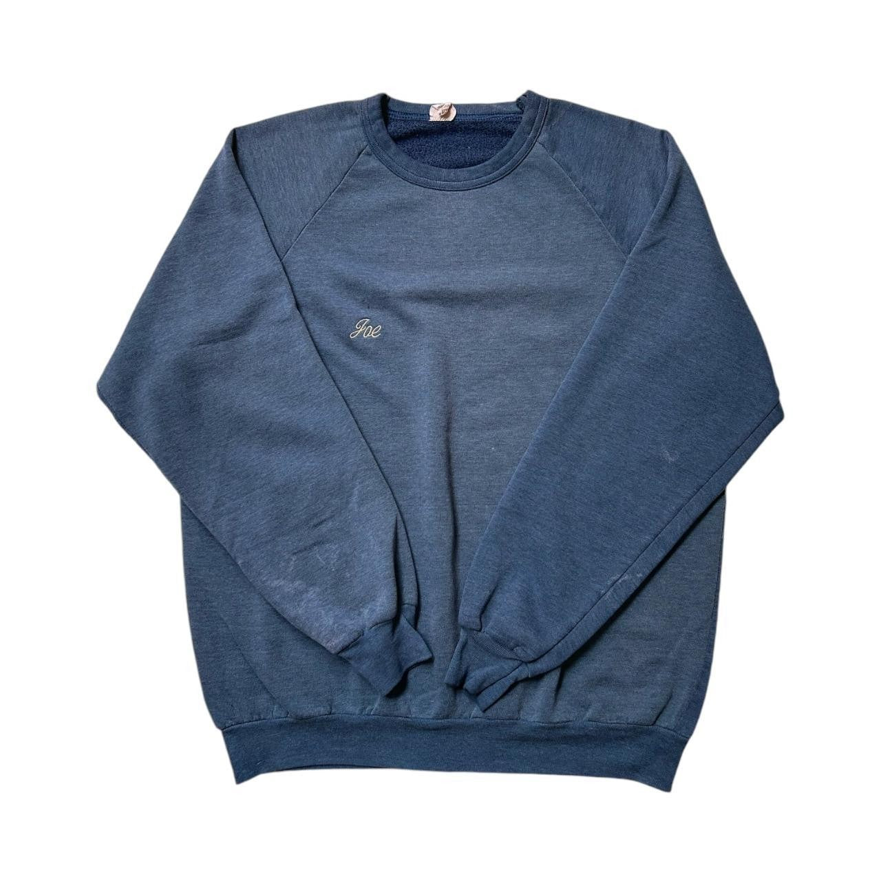 70s vintage faded "Joe" embroidered sweatshirt.