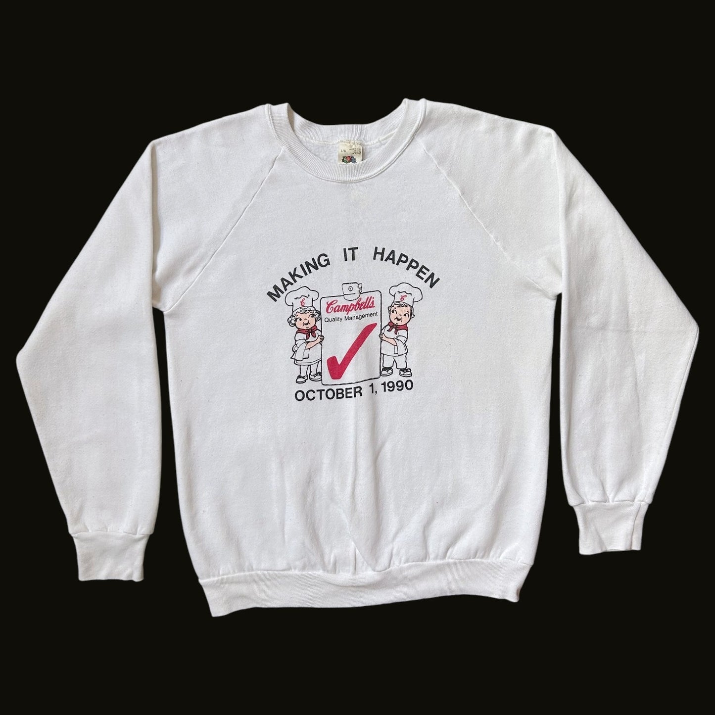 90s vintage Campbell's Soup white crewneck sweatshirt.