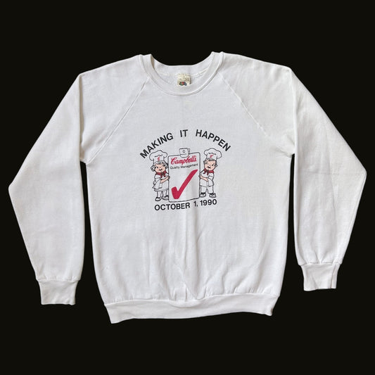 90s vintage Campbell's Soup white crewneck sweatshirt.