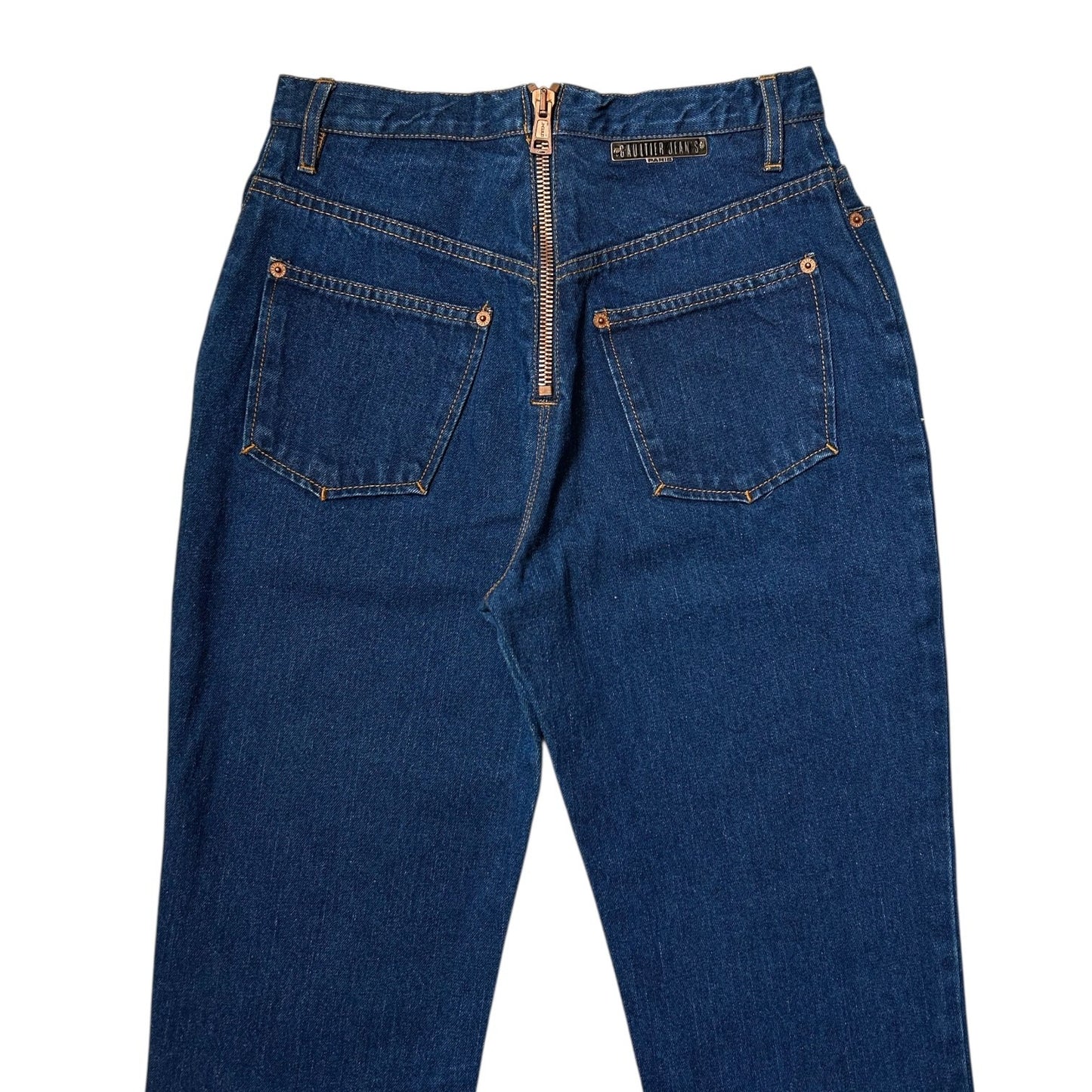 90s Vintage Gaultier Highwaisted Back Zipper Modson Jeans.