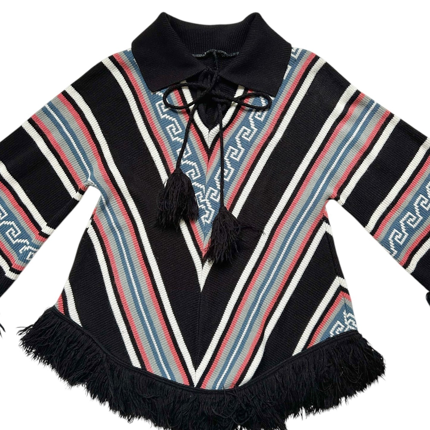 70s vintage bell sleeve hippy fringe sweater.