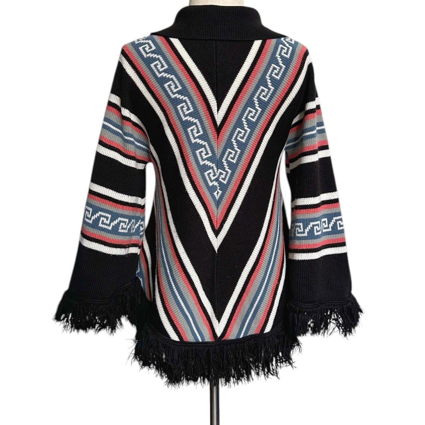 70s vintage bell sleeve hippy fringe sweater.