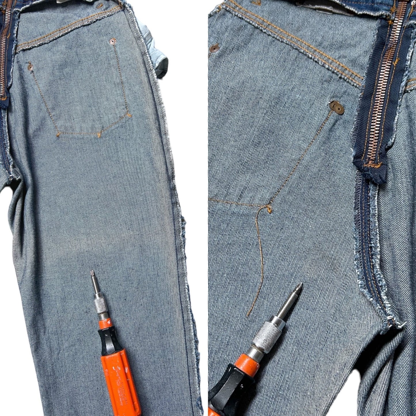 90s Vintage Gaultier Highwaisted Back Zipper Modson Jeans.