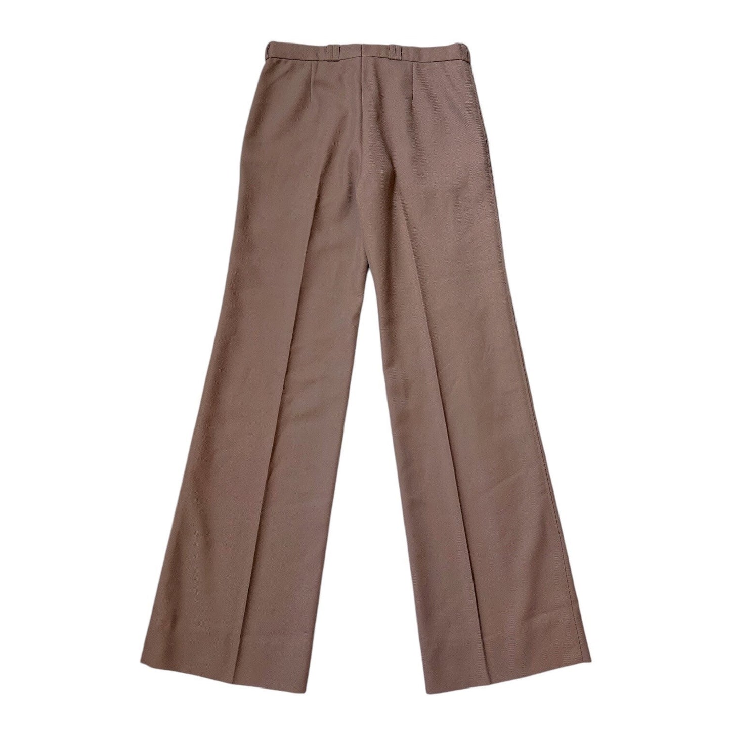 70s vintage flare pants mid rise leisure disco boho mod brown tan England.