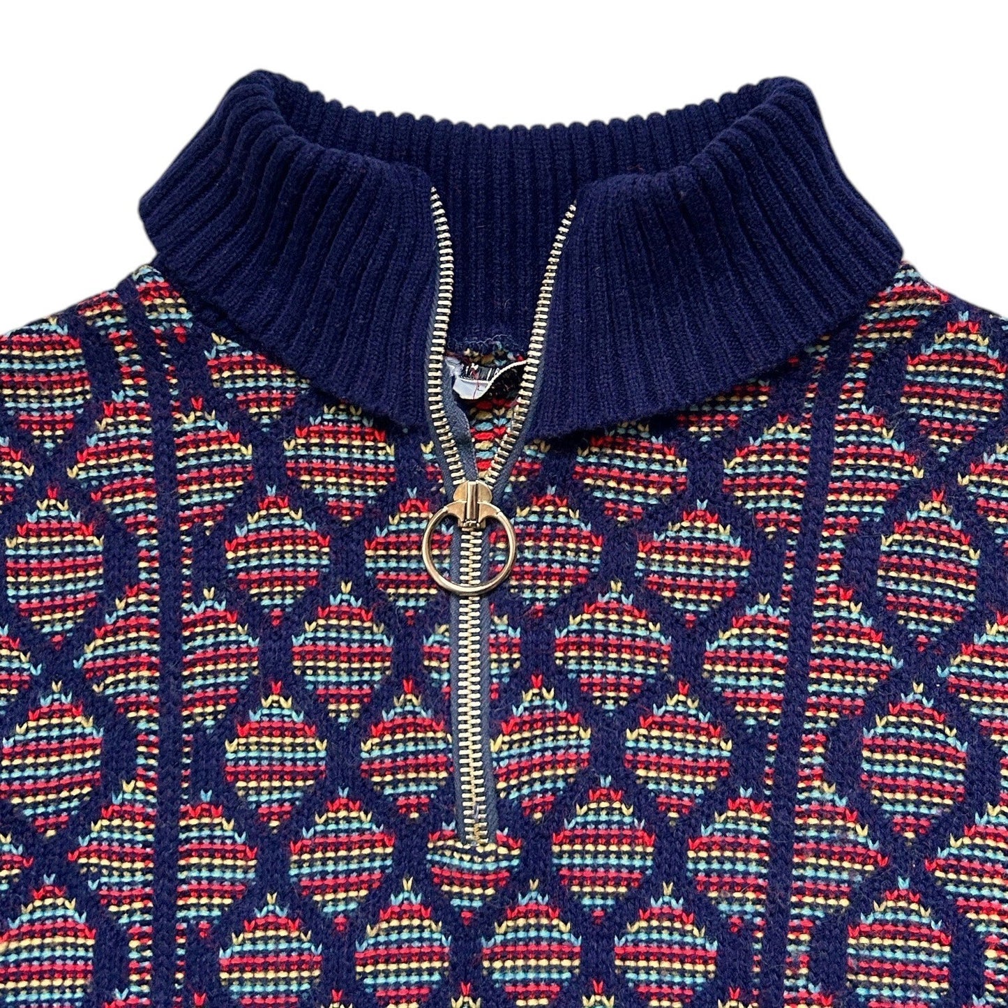 70s vintage rainbow o-ring turtleneck sweater.