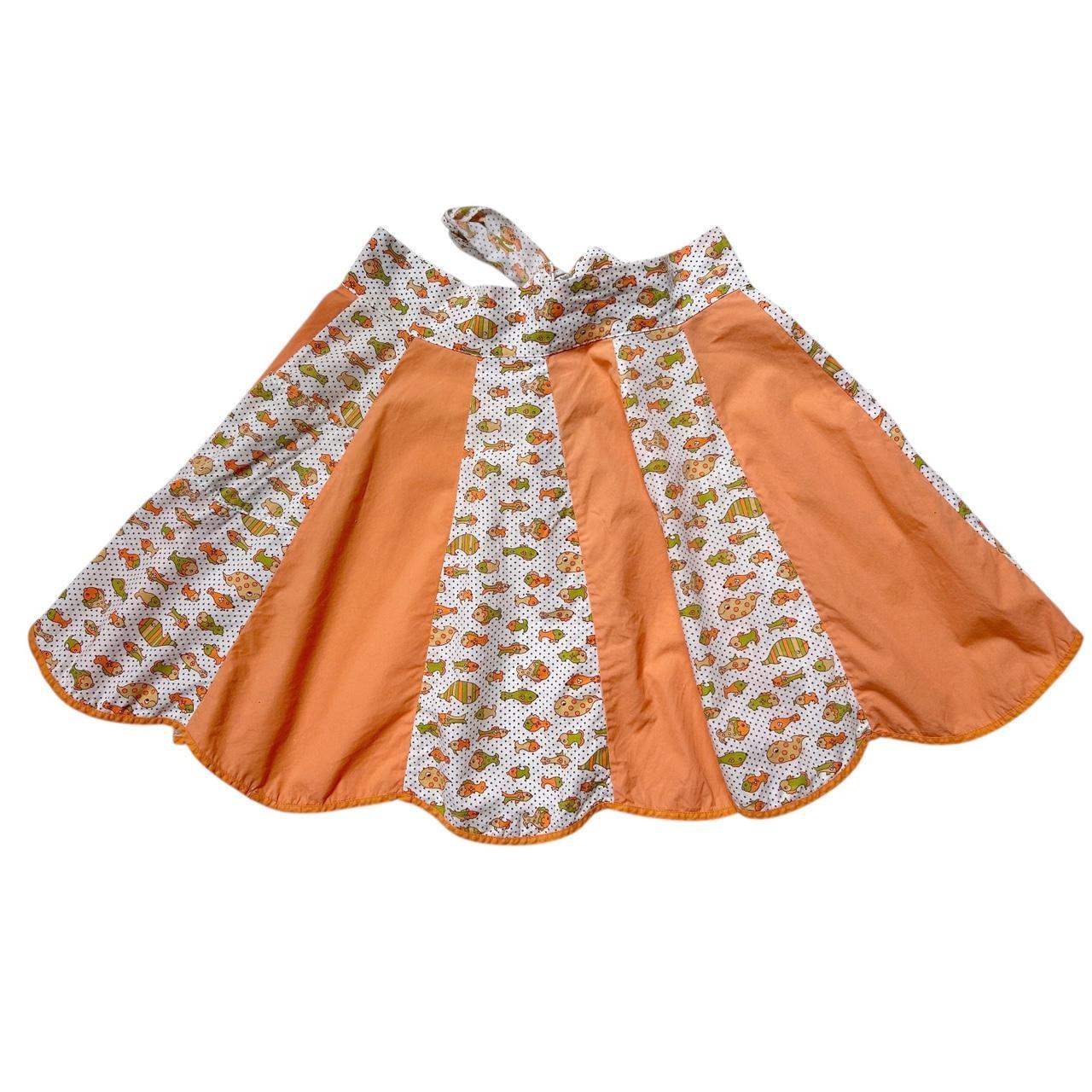 70s vintage fish novelty print apron.