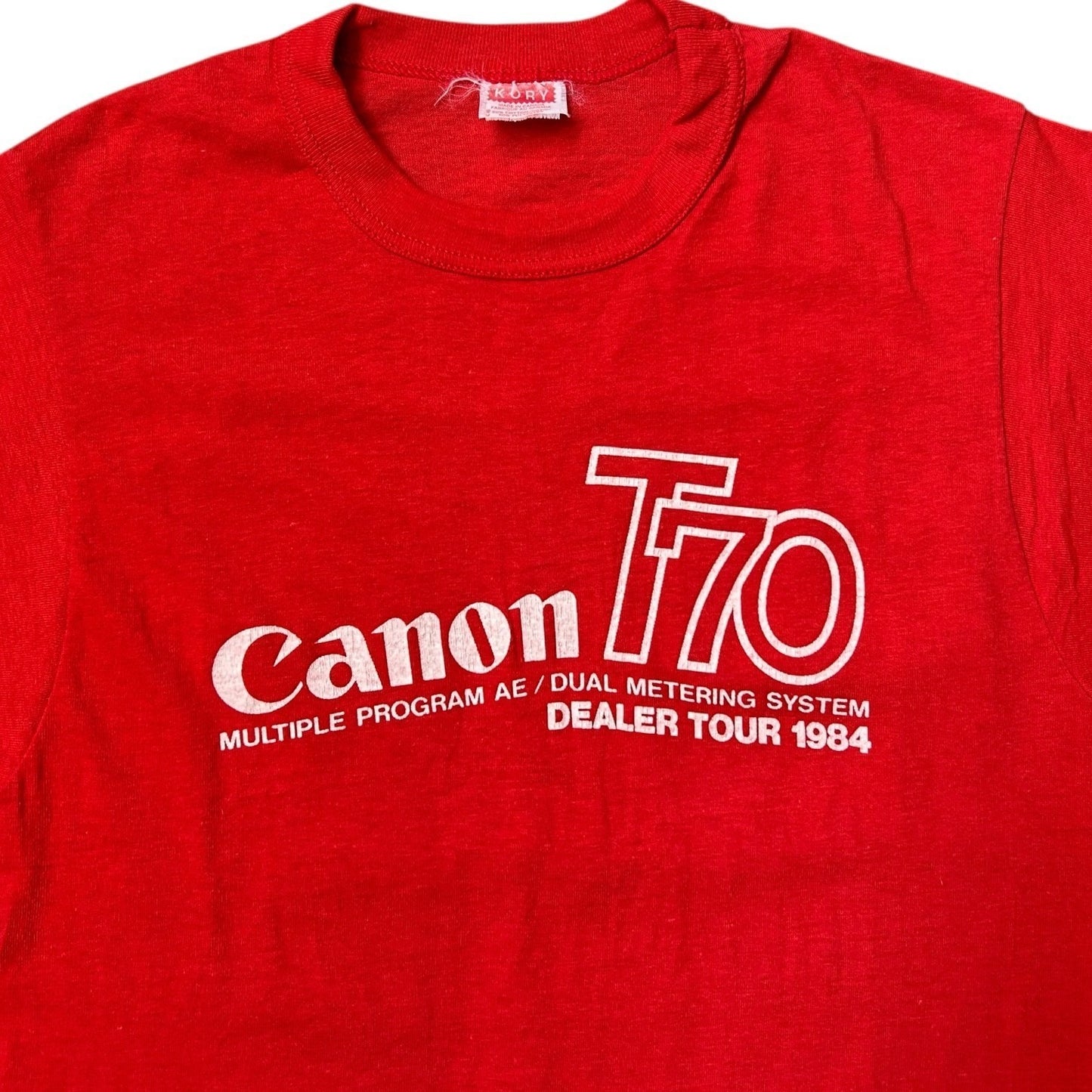 80s Vintage Canon T70 Camera T-shirt Single Stitch 1984 Camera Metering System.
