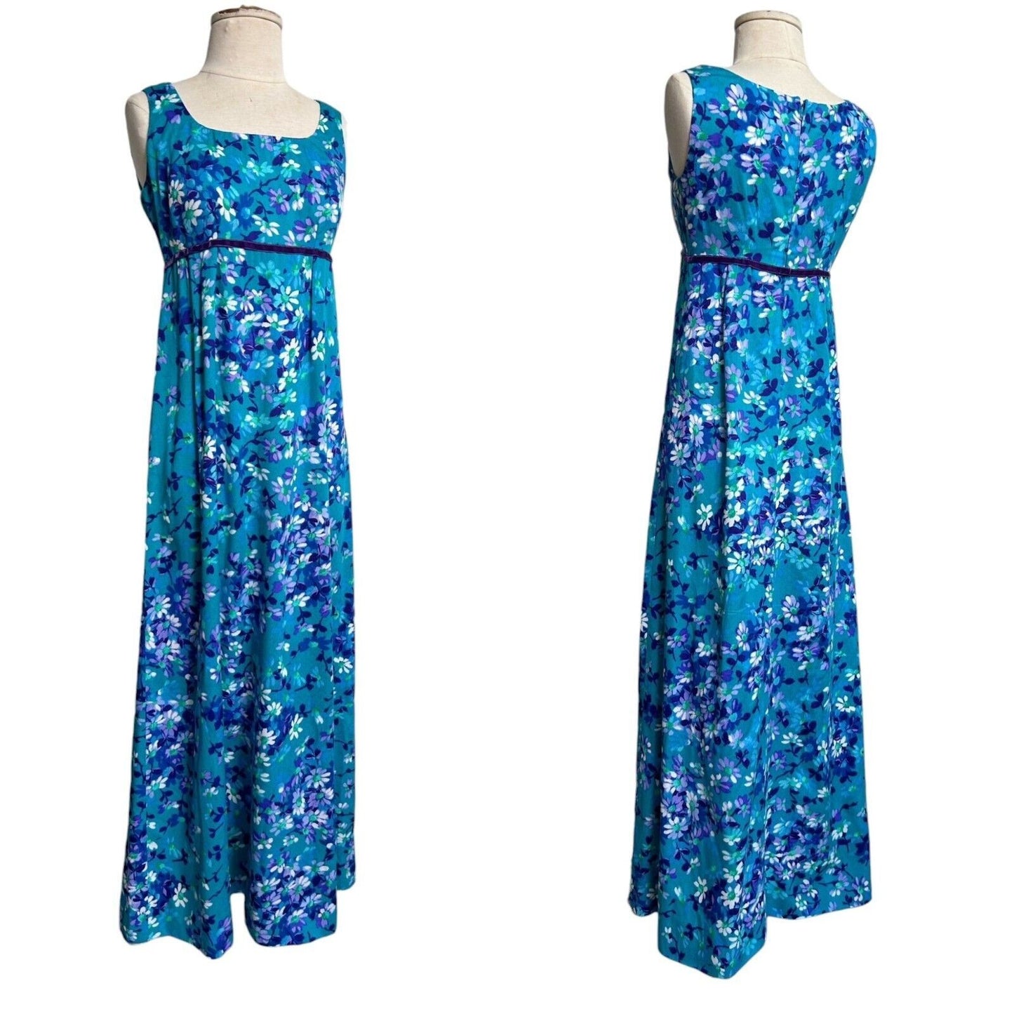 70s Vintage Hawaiian Empire Waist Daisy Dress.