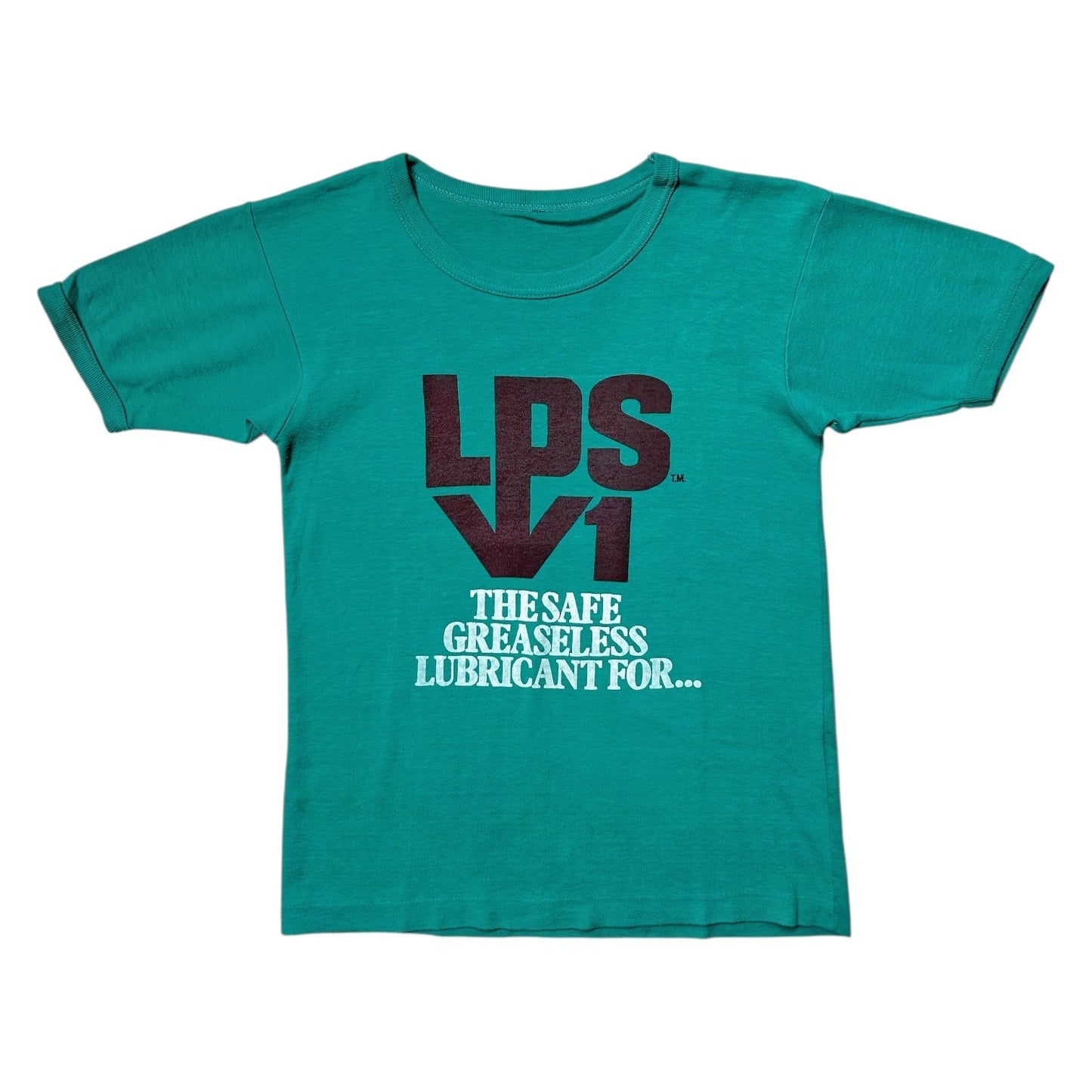70s vintage LPS Greaseless Lubricant T-shirt.