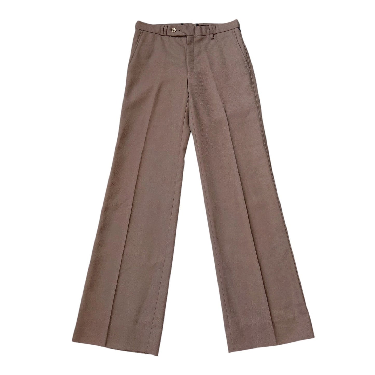 70s vintage flare pants mid rise leisure disco boho mod brown tan England.