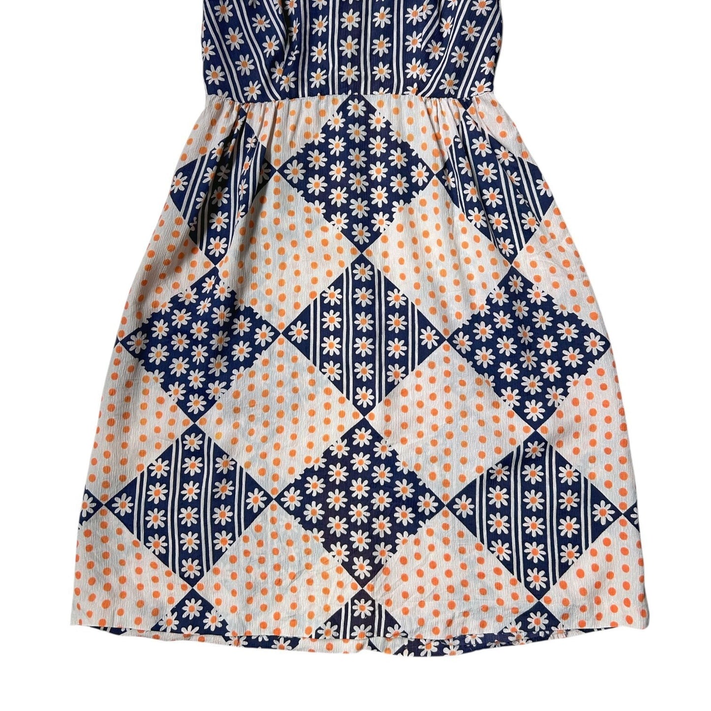 70s Vintage Daisy Print Mini Dress.