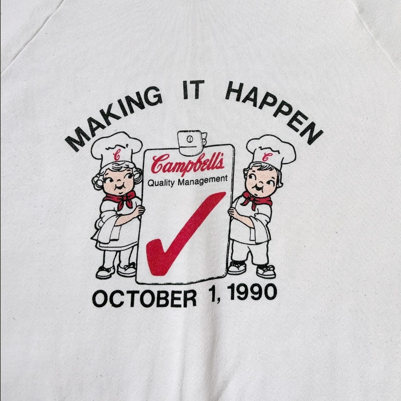 90s vintage Campbell's Soup white crewneck sweatshirt.