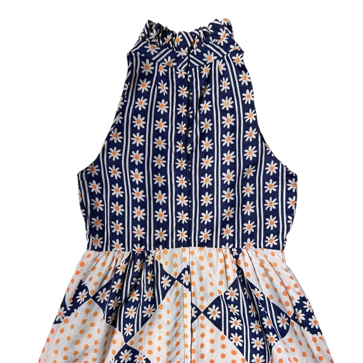 70s Vintage Daisy Print Mini Dress.