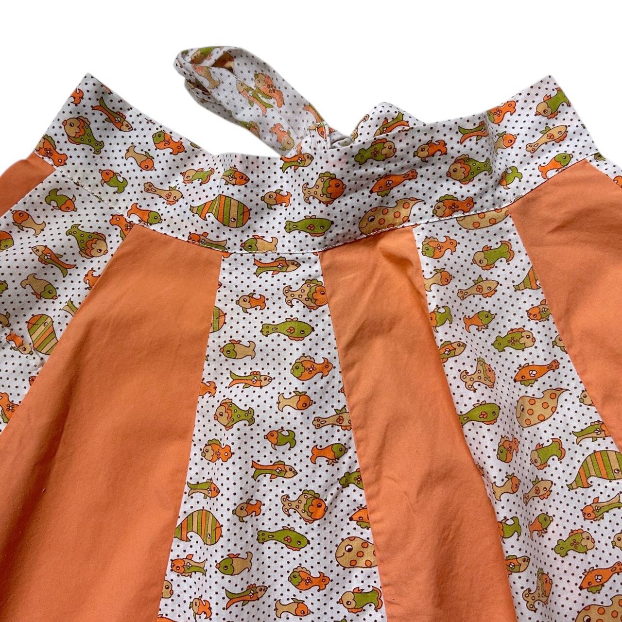 70s vintage fish novelty print apron.