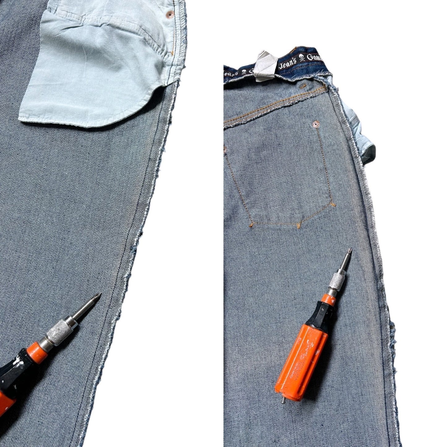 90s Vintage Gaultier Highwaisted Back Zipper Modson Jeans.