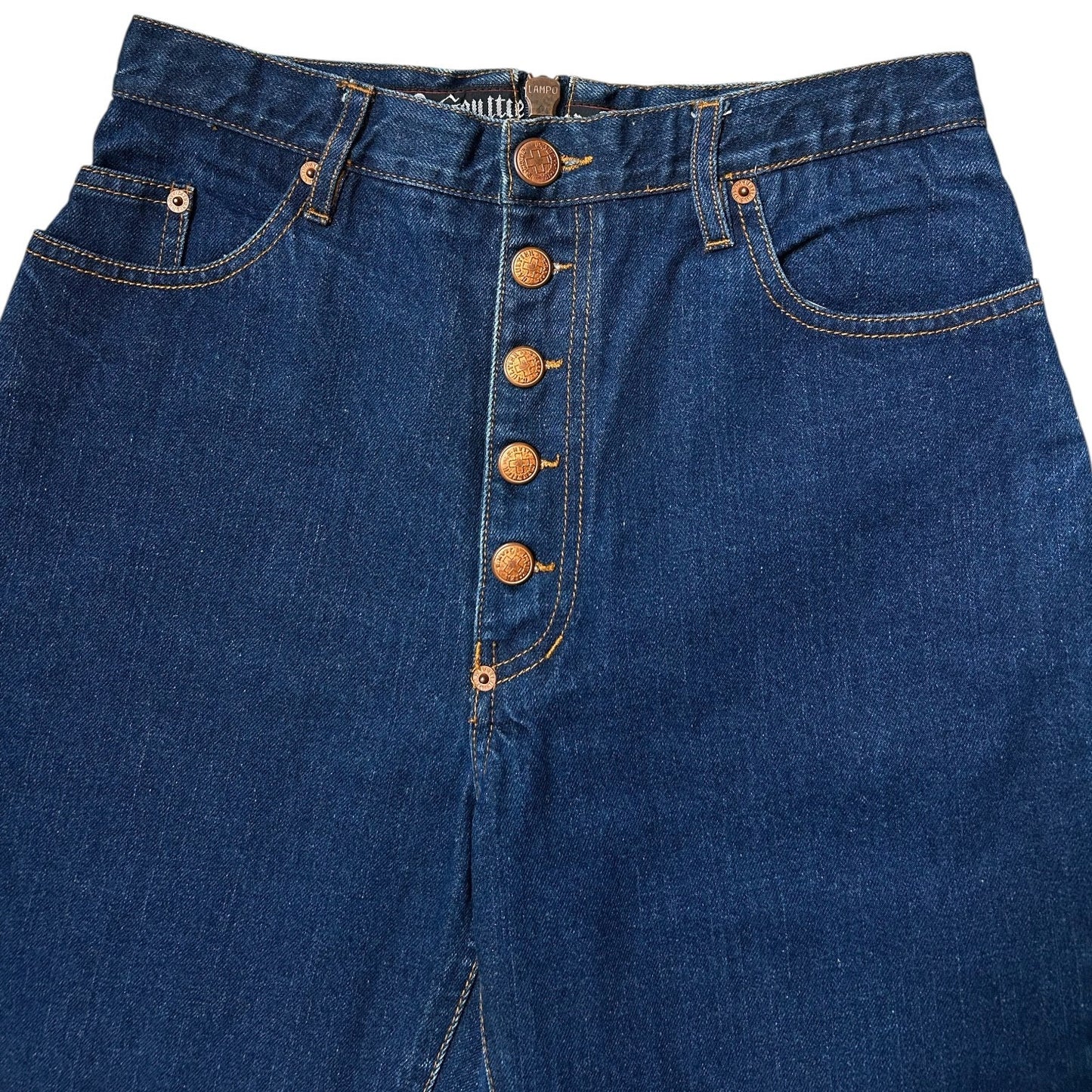90s Vintage Gaultier Highwaisted Back Zipper Modson Jeans.