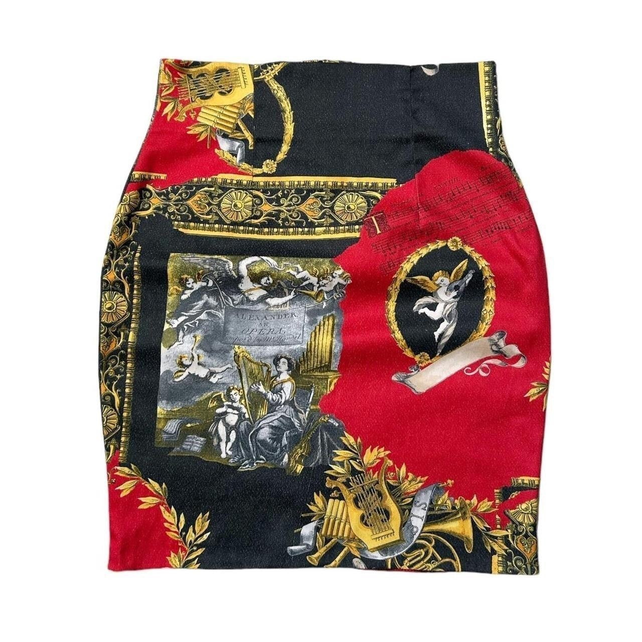 90s Y2K Vintage Cherub Novelty Print Skirt.