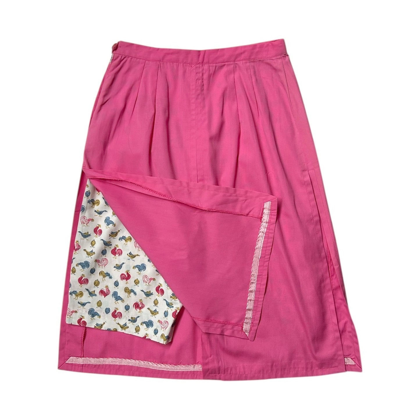 60s Vintage Highwaisted Skort Pink Skirt White Shorts Chicken Print Pantino.
